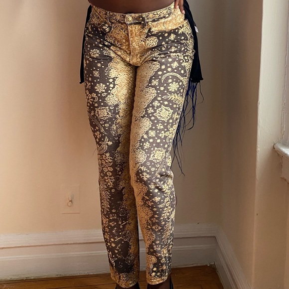 rare Paisley Print 2000s vintage Italian Roberto Cavalli Jeans - Picture 2 of 5